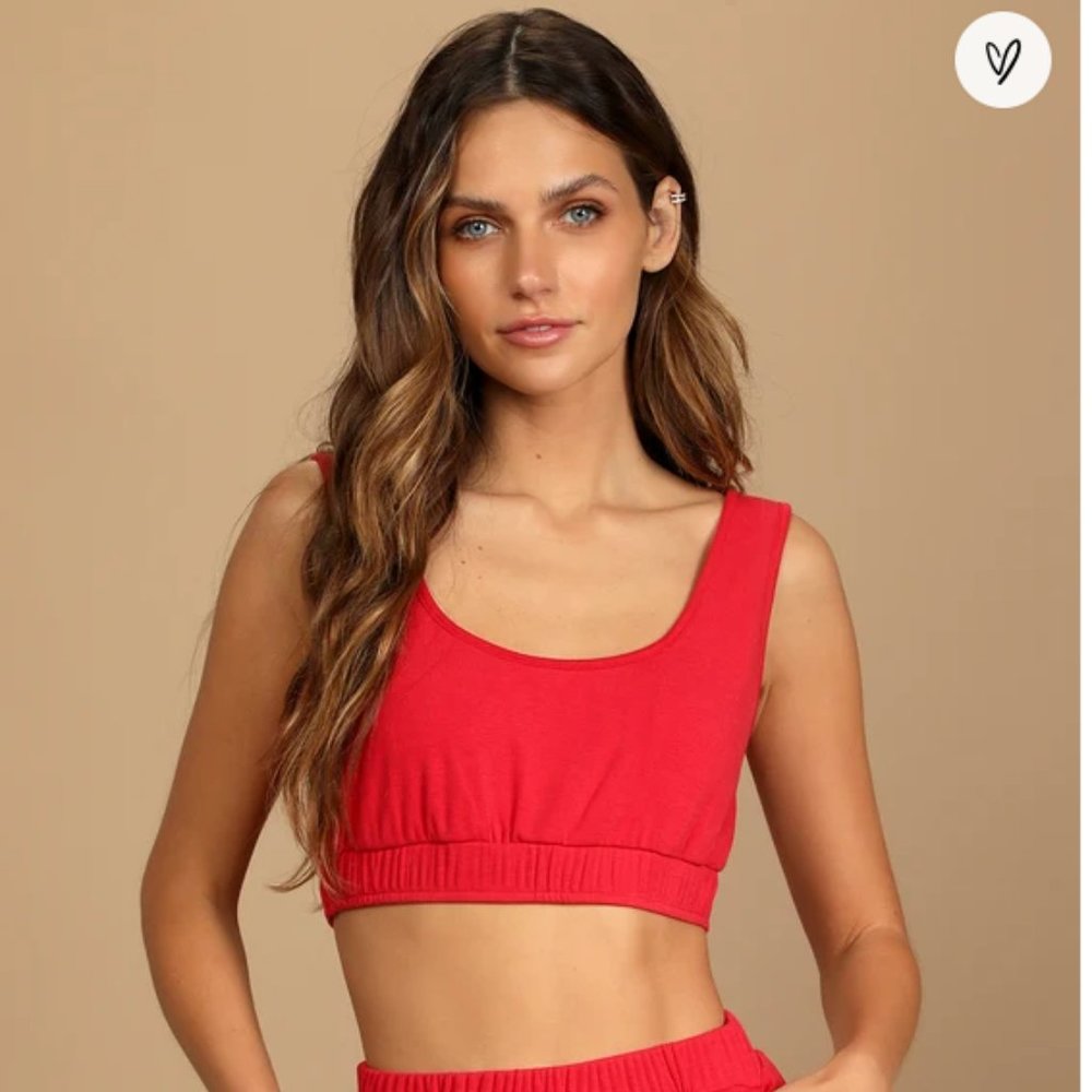 Ready for Relaxation Red Cropped Bra Top (Red)